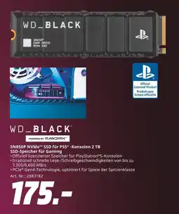 MediaMarkt Sandisk wd_black sn850p nvme ssd für ps5 konsolen Angebot