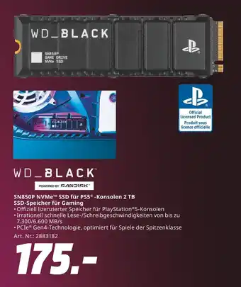 MediaMarkt Sandisk wd_black sn850p nvme ssd für ps5 konsolen Angebot