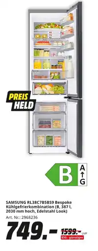 MediaMarkt Samsung bespoke kühlgefrierkombination rl38c7b5bs9 Angebot