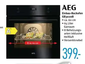Trends Möbel Aeg einbau-backofen gb3020b Angebot