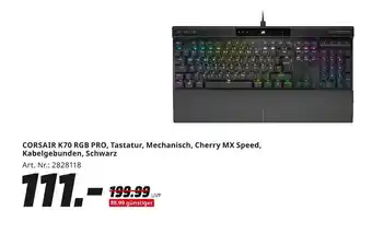 MediaMarkt Corsair k70 rgb pro, tastatur Angebot