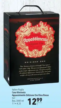 CITTI Markt Casa Vinironia Appassimento Edizione Oro Vino Rosso Angebot