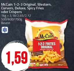 Ihr Frischmarkt McCain 1-2-3 Original, Western, Curvers, Deluxe, Spicy Fries oder Crispers Angebot