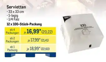 METRO Servietten Angebot