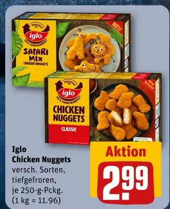 REWE Iglo chicken nuggets safari mix Angebot