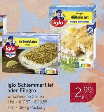 Dornseifer Iglo Schlemmerfilet oder Filegro Angebot