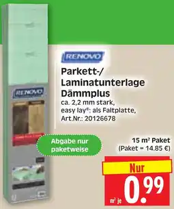 Herkules Baumarkt RENOVO Parkett-/ Laminatunterlage Dämmplus Angebot