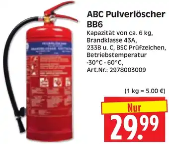 Herkules Baumarkt ABC Pulverlöscher BB6 Angebot