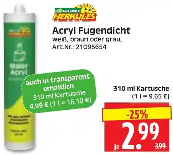 Herkules Baumarkt BAU& GARTEN HERKULES Acryl Fugendicht Angebot