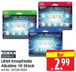 Herkules Baumarkt EDEKA zuhause LR44 Knopfzelle Alkaline 10 Stück Angebot