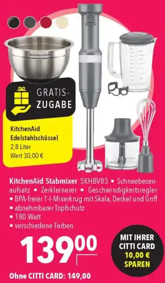 CITTI Markt KitchenAid Stabmixer 5KHBV83 Angebot