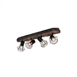 Netto Marken-Discount Deckenlampe, Holzoptik, schwarz braun, verstellbar, L 78 cm Angebot