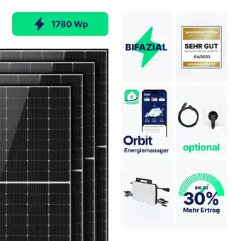 Netto Marken-Discount priwatt Balkonkraftwerk - 4 Solarmodule - 1780 Wp - ohne Halterung - 10 m Angebot