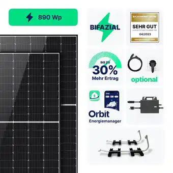 Netto Marken-Discount priwatt Balkonkraftwerk - 2 Solarmodule - 890 Wp - Flachdach/Garten - 10 m Angebot