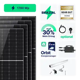 Netto Marken-Discount priwatt Balkonkraftwerk - 4 Solarmodule - 1780 Wp - Schr Angebot