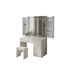 Netto Marken-Discount Schminktisch mit Spiegel SLIDE Weiß mit LED Beleuchtung Schubladen Angebot