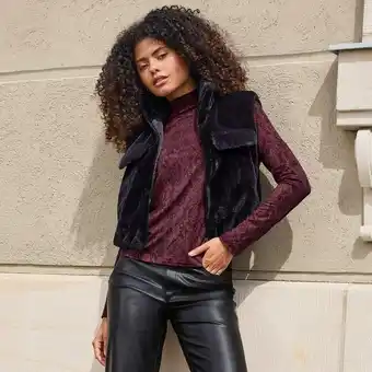 NKD Damen-Outdoor-Kunstfell-Weste mit Reißverschluss Angebot