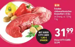 CITTI Markt Frisches südamerikanisches Rinderfilet 3-4 lbs Angebot