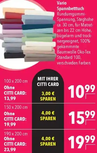 CITTI Markt Vario Spannbetttuch Angebot