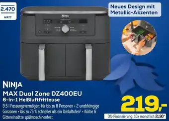 Euronics NINJA MAX Dual Zone DZ40OEU 6-in-1 Heißluftfritteuse Angebot