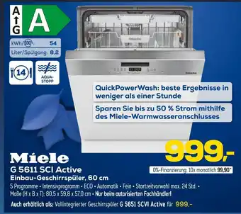 Euronics Miele g 5611 sci active einbau-geschirrspüler Angebot