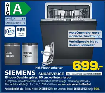 Euronics Siemens sn63eveuce einbau-geschirrspüler Angebot