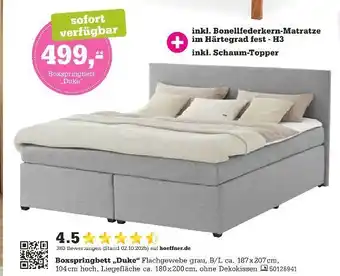 Höffner Boxspringbett 'duke' Angebot