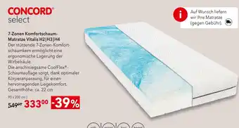 Matratzen Concord Concord 7-zonen komfortschaum-matratze vitalis h2|h3|h4 Angebot