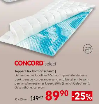 Matratzen Concord Concord select topper flex komfortschaum Angebot