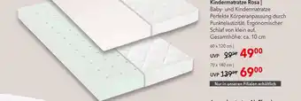 Matratzen Concord Kindermatratze rosa 60 x 120 cm Angebot