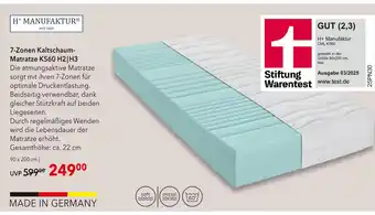 Matratzen Concord H+ manufaktur 7-zonen kaltschaum-matratze ks60 h2|h3 Angebot