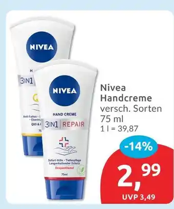 Budni Nivea handcreme 3in1 repair Angebot