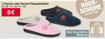 Woolworth Damen oder herren filzpantoletten Angebot