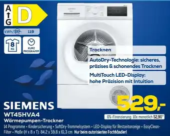 Euronics SIEMENS WT45HVA4 Wärmepumpen-Trockner Angebot