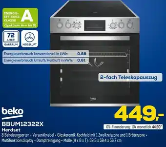 Euronics beko BBUM12322X Herdset Angebot