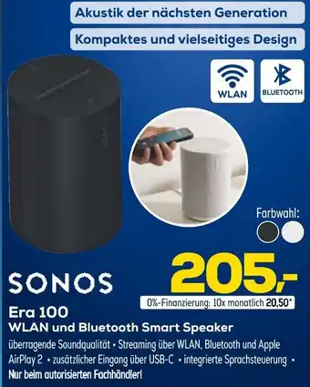 Euronics SONOS Era 100 WLAN und Bluetooth Smart Speaker Angebot