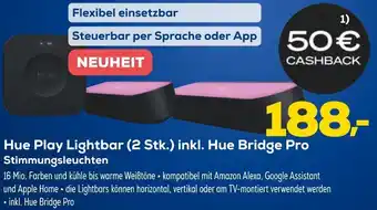 Euronics Hue Play Lightbar (2 Stk.) inkl. Hue Bridge Pro Stimmungsleuchten Angebot