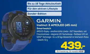 Euronics GARMIN Instinct 3 AMOLED (45 mm) Smartwatch Angebot