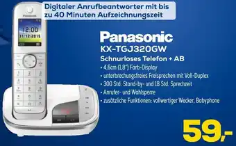 Euronics Panasonic KX-TGJ320GW Schnurloses Telefon + AB Angebot