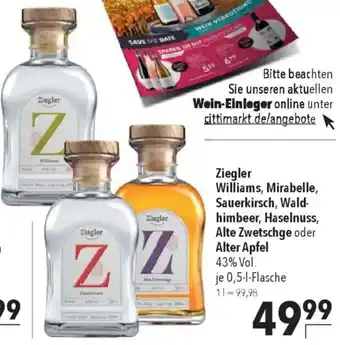 CITTI Markt Ziegler Williams, Mirabelle, Sauerkirsch, Waldhimbeer, Haselnuss, Alte Zwetschge oder Alter Apfel Angebot
