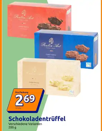 Action Pralin art creations flaked truffle dark chocolate Angebot