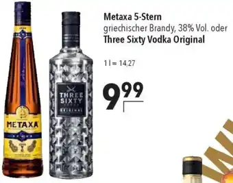 CITTI Markt Metaxa 5-Stern oder Three Sixty Vodka Original Angebot