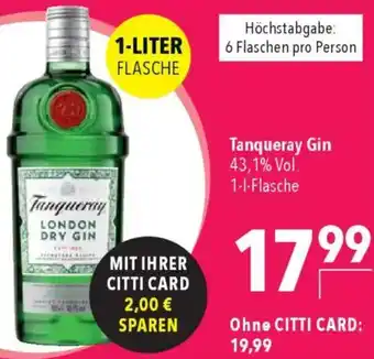 CITTI Markt Tanqueray Gin Angebot