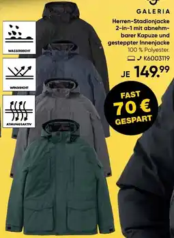 Galeria GALERIA Herren-Stadionjacke 2-in-1 mit abnehmbarer Kapuze und gesteppter Innenjacke Angebot