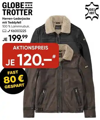 Galeria GLOBE TROTTER Herren-Lederjacke mit Teddyfell Angebot