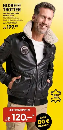 Galeria GLOBE TROTTER Herren-Lederjacke Aviator Style Angebot