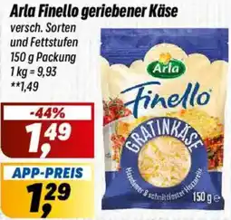 Simmel Arla Finello geriebener Käse Angebot