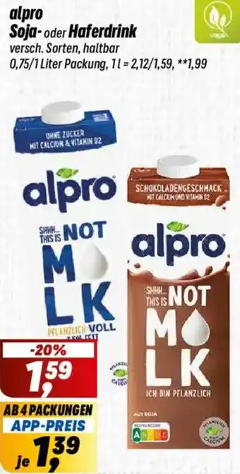 Simmel alpro Soja- oder Haferdrink Angebot