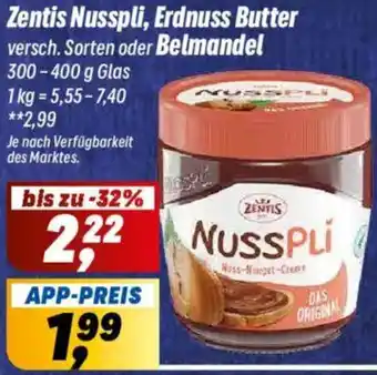 Simmel Zentis Nusspli, Erdnuss Butter oder Belmandel Angebot