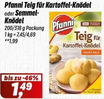 Simmel Pfanni Teig für Kartoffel-Knödel oder Semmel Knödel Angebot